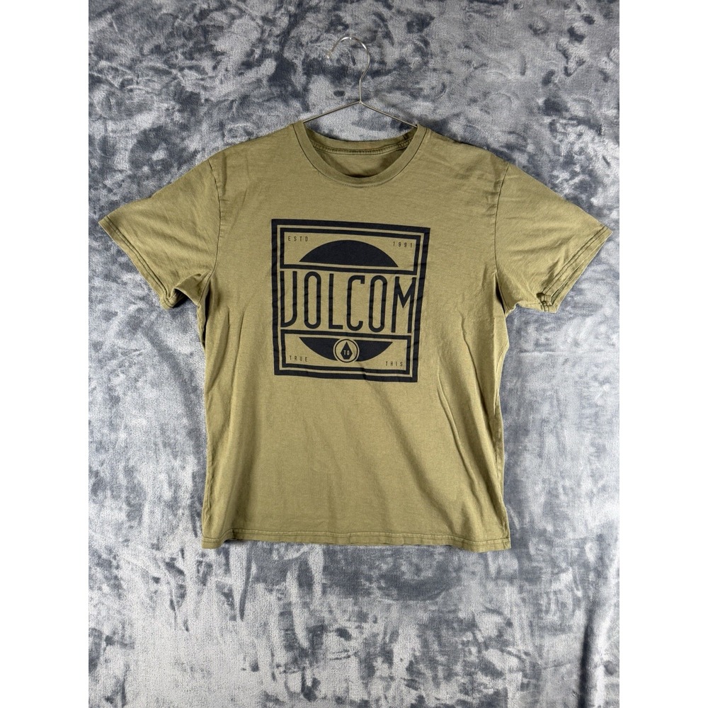 Volcom Shirt Men's Size Medium Olive Green Short Sleeve T-Shirt Casual